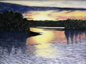 Sunset - Original Pastel by Donna Aldrich-Fontaine