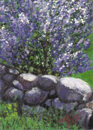 Lilac Rock Wall