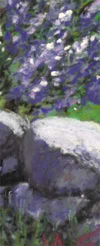 Lilac Rock Wall detail