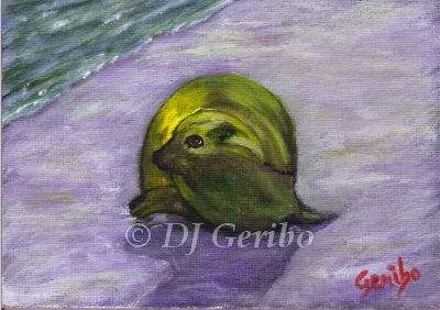 Daily Paintings Animals by artist DJ Geribo - Seal Going Home