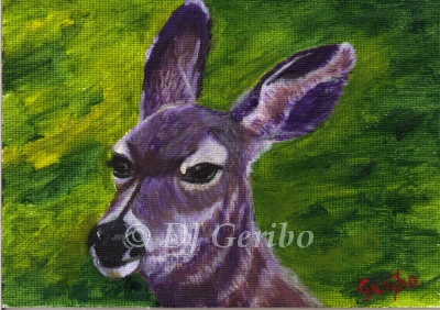 Daily Paintings Animals by artist DJ Geribo - Zen Deer