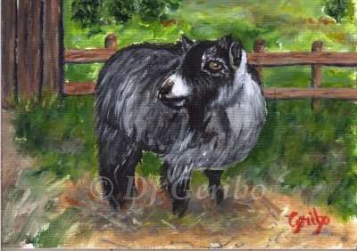 Goat Gazing - Daily Paintings Animals by artist DJ Geribo