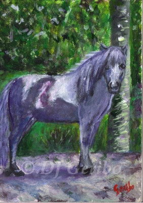 Blue Beauty Mini Horse - Daily Paintings Animals by artist DJ Geribo