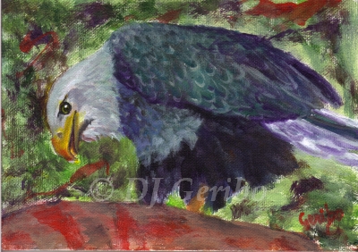 Eagle Feast - Daily Paintings Animals by artist DJ Geribo