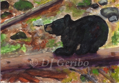 Balanced Bear - Daily Paintings Animals by artist DJ Geribo