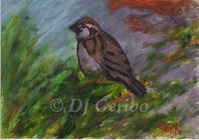 Song Sparrow - Daily Paintings Animals by artist DJ Geribo