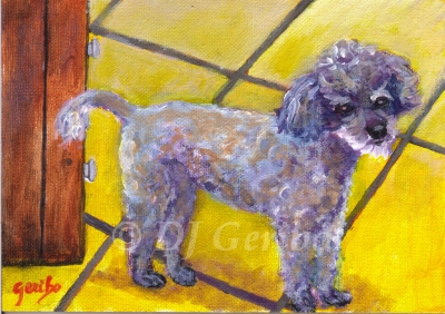 Kobe the Poodle - Daily Paintings Animals by artist DJ Geribo