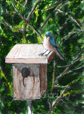 This is my House Miniature Original Painting by artist DJ Geribo detail