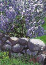Lilac Rock Wall - Print